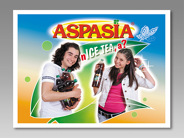 Design concept advertising billboard ice tea Aspasia