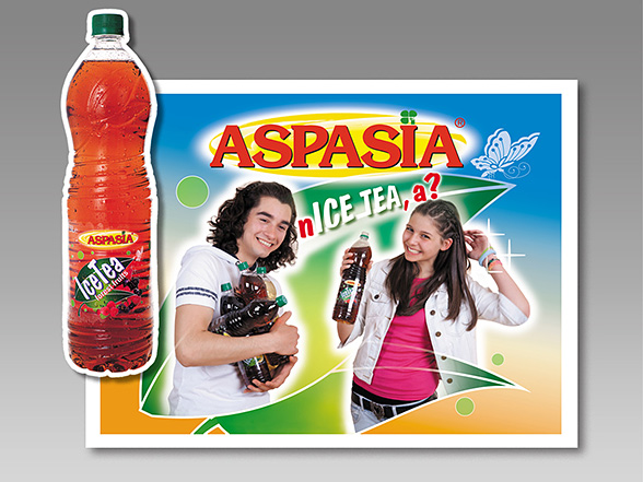 Design concept advertising billboard ice tea Aspasia