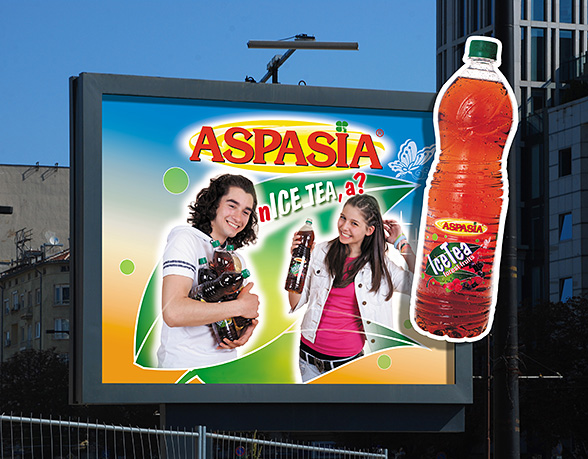 Design concept advertising billboard ice tea Aspasia