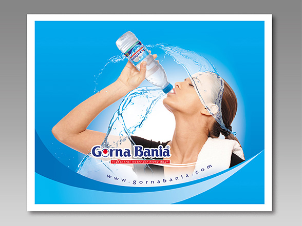 Graphic design and prepress of an Advertising Billboard - image advertising of the product brand Gorna Bania mineral water.