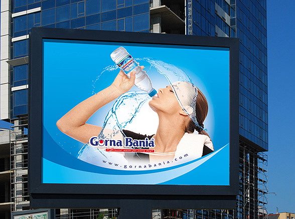 Graphic design and prepress of an Advertising Billboard - image advertising of the product brand Gorna Bania mineral water.