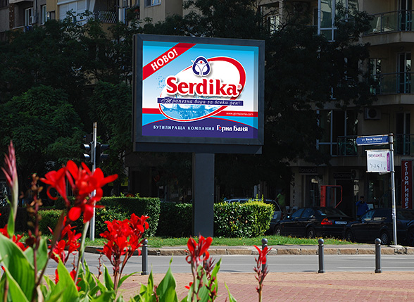 Graphic design and prepress of an Advertising Billboard - Presentation of the new product brand table water Serdika
