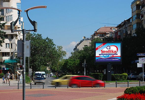 Graphic design and prepress of an Advertising Billboard - Presentation of the new product brand table water Serdika
