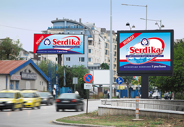 Graphic design and prepress of an Advertising Billboard - Presentation of the new product brand table water Serdika