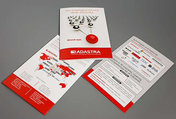 Graphic design, prepress and printing of a 3-fold company brochure - 2014.