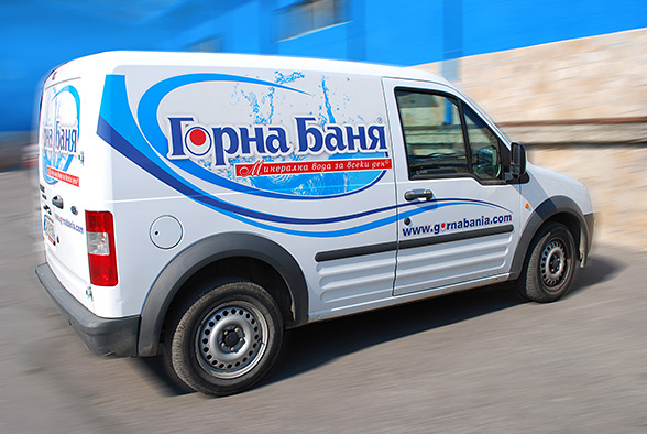 Graphic design and prepress of advertising stickers for Ford Transit and Citroen Berlingo car fleets, Gorna Bania