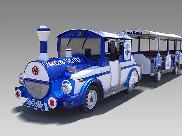 graphic design and prepress of advertising stickers for an auto-coaster. Vision of Gorna Bania mineral water