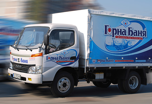 Graphic design and prepress of advertising stickers for Mudan and Fiat Ducato car fleets, Gorna Bania