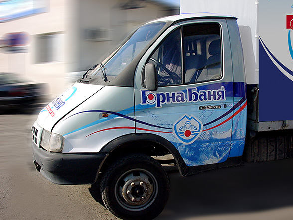 Graphic design and prepress of advertising stickers for Mudan and Fiat Ducato car fleets, Gorna Bania