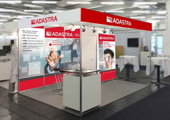 Graphic design and prepress of �n Advertising Wall for an exhibition stand, DTWA Munich.