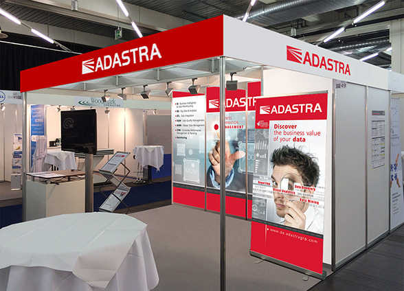 Graphic design and prepress of �n Advertising Wall for an exhibition stand, DTWA Munich.