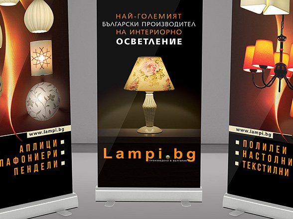Graphic design, prepress and printing of a system of advertising banners.