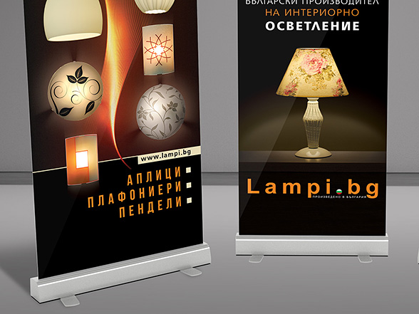Graphic design, prepress and printing of a system of advertising banners.